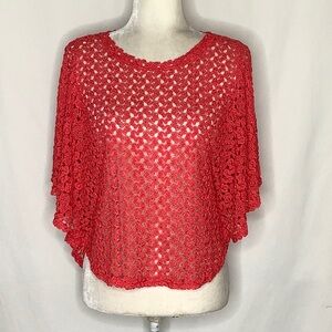 Style & Co Open Knit Circle Blouse Size S